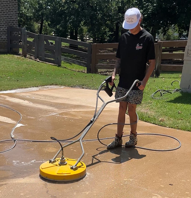 Concrete power washing